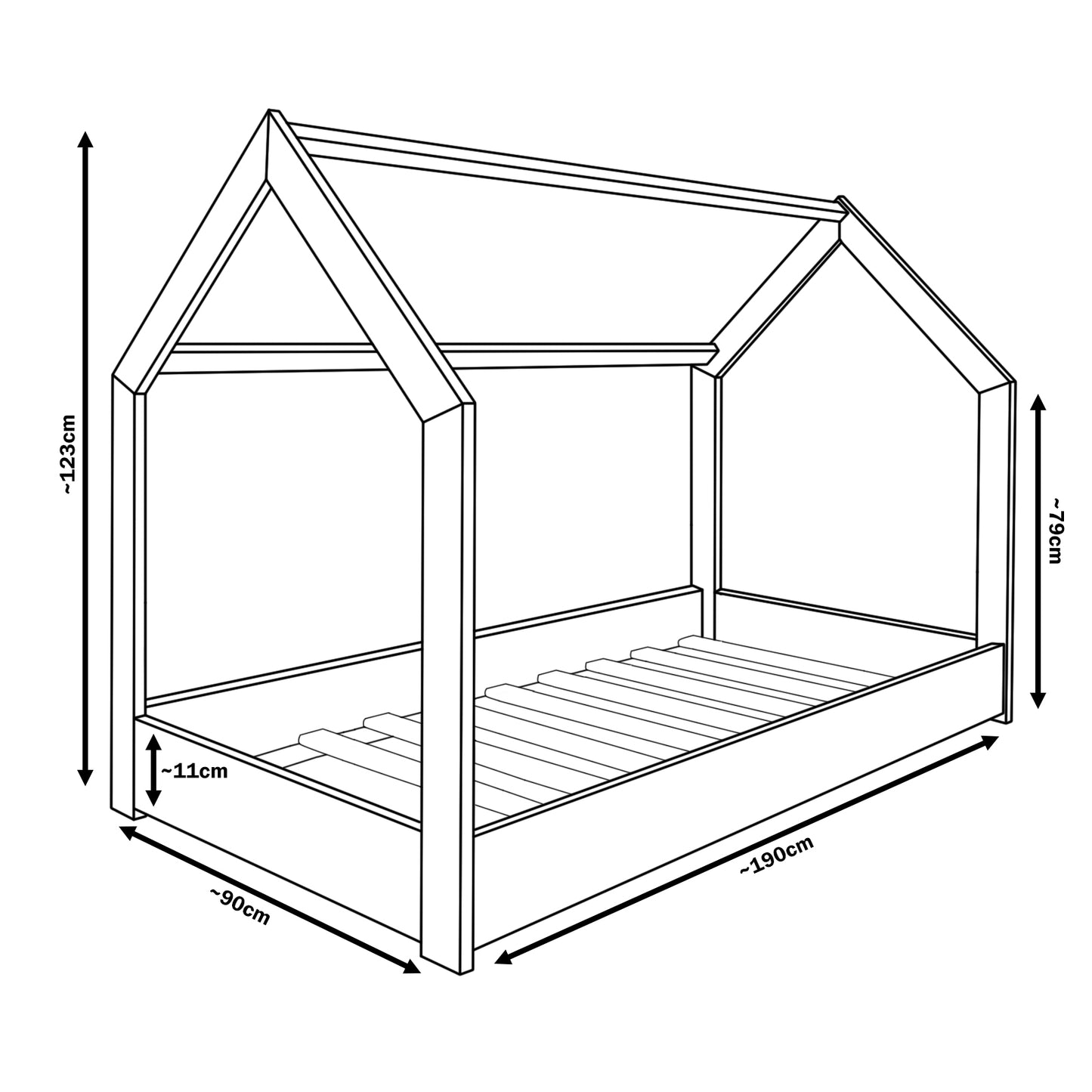 Large Toddler House Bed