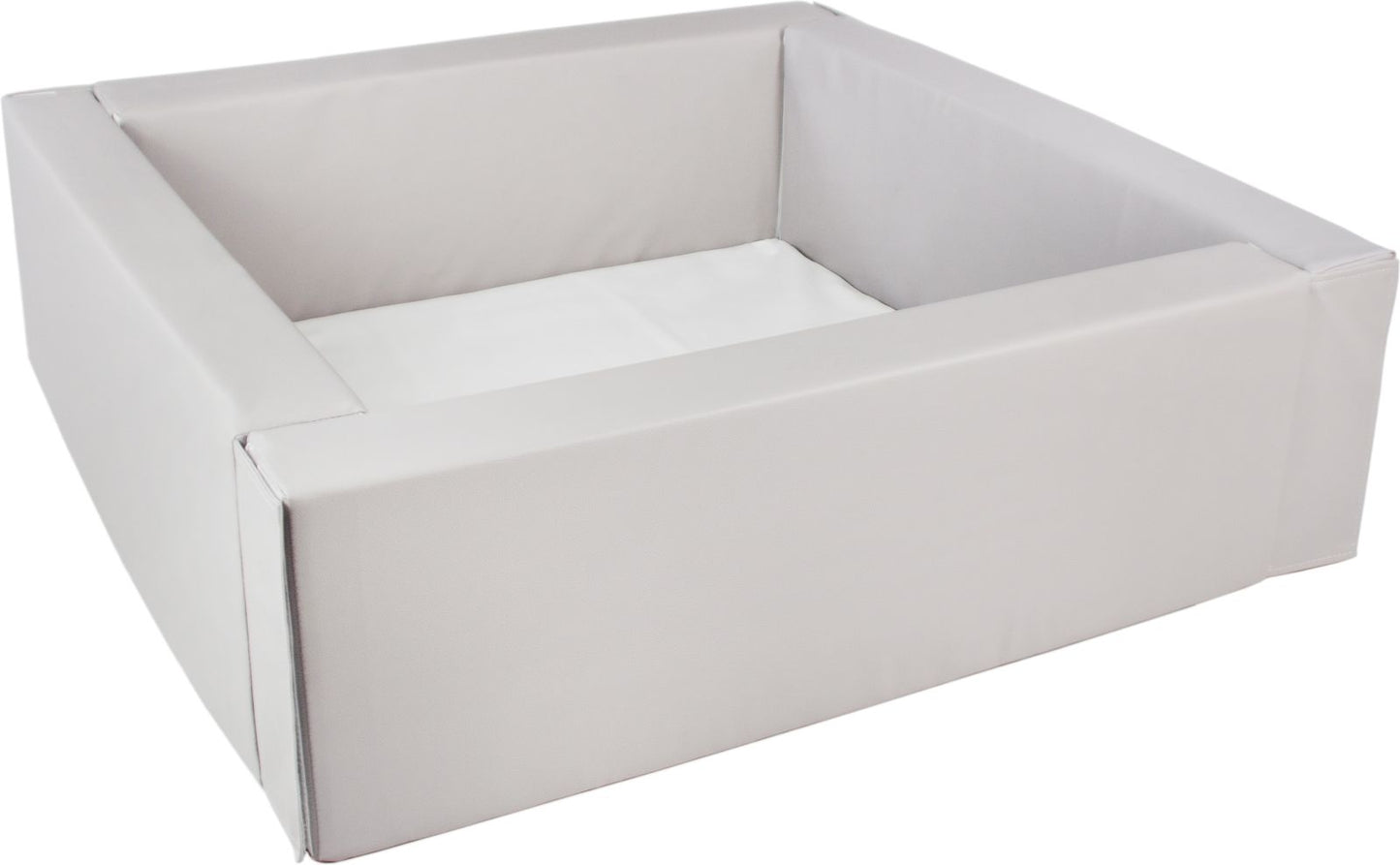 Square Ball Pit in Eco Leather with 200 balls - Grey