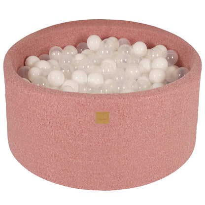 Premium MeowBaby White Round Boucle 40cm Ball Pit with 300 balls