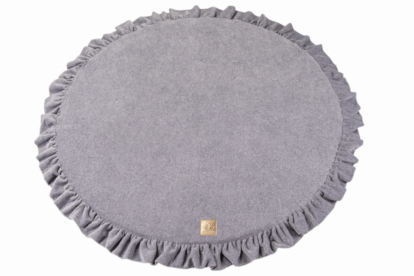 MeowBaby Round Velvet Play Mat with frill for Toddlers and Babies Crawling