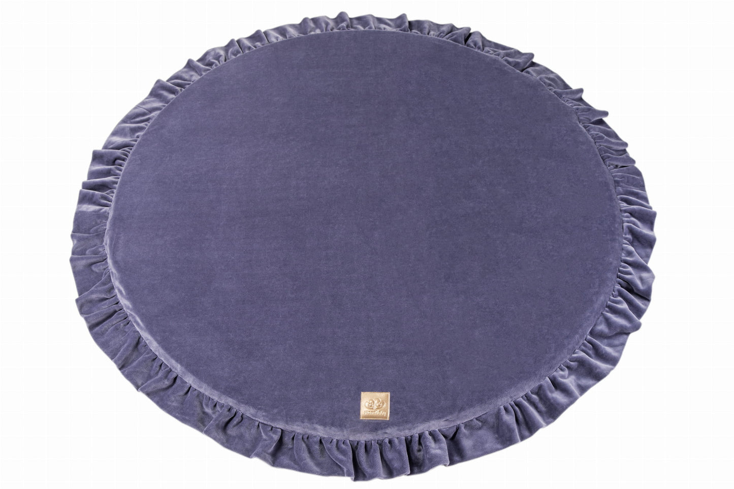 MeowBaby Round Velvet Play Mat with frill for Toddlers and Babies Crawling