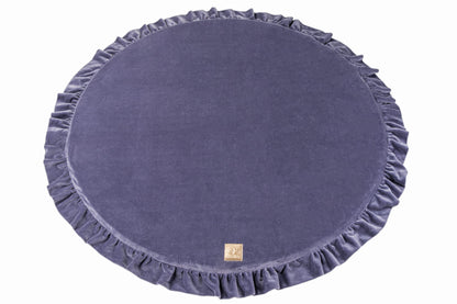 MeowBaby Round Velvet Play Mat with frill for Toddlers and Babies Crawling