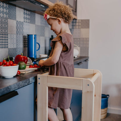 MeowBaby Toddler Wooden Kitchen Helper - Learning tower