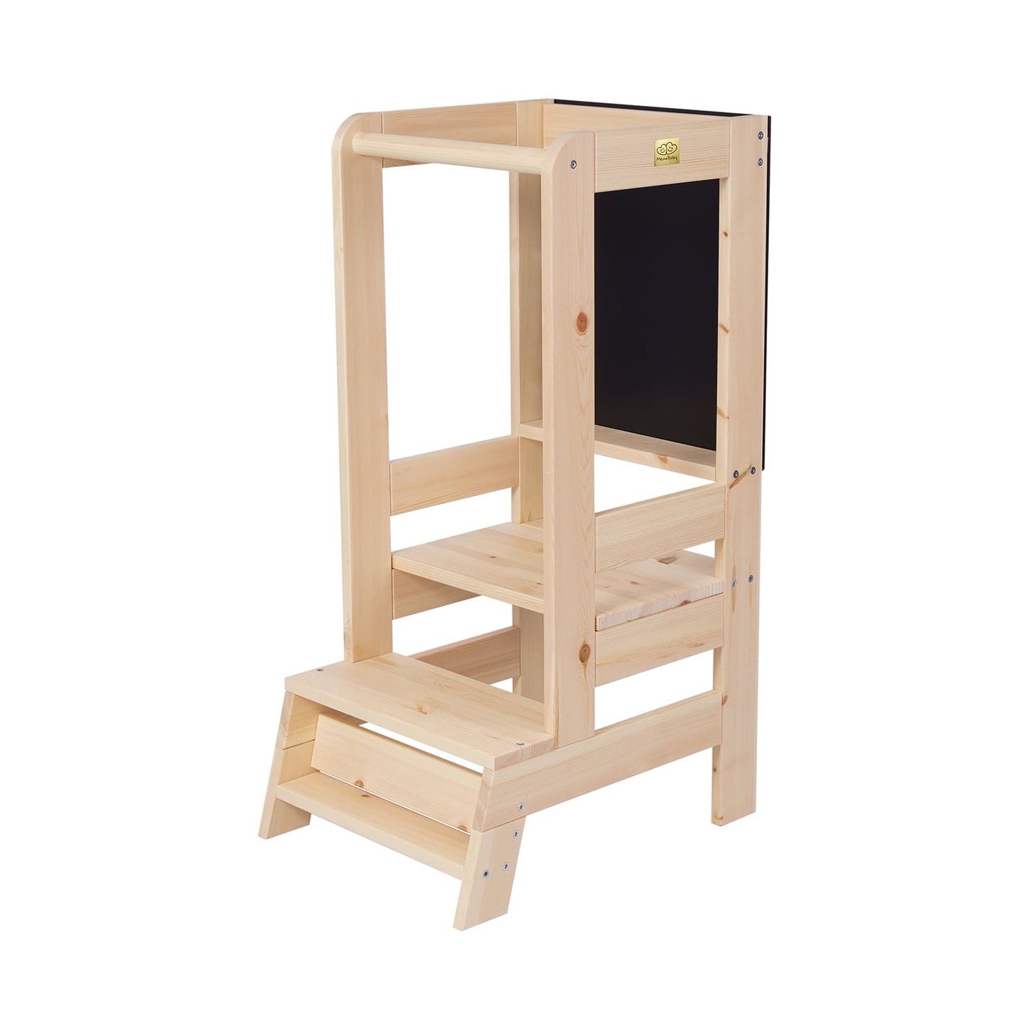 MeowBaby Toddler Wooden Kitchen Helper - Learning tower with blackboard