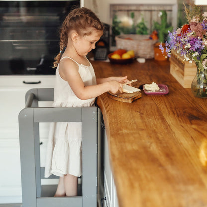 MeowBaby Toddler Wooden Kitchen Helper - Learning tower