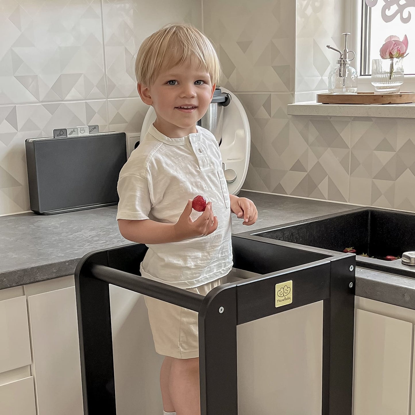 MeowBaby Toddler Wooden Kitchen Helper - Learning tower