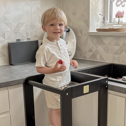 MeowBaby Toddler Wooden Kitchen Helper - Learning tower