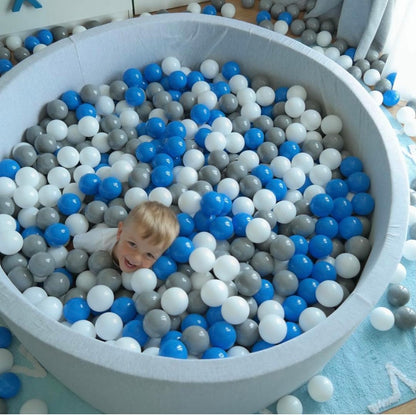 Grey Round Soft Ball Pit with balls