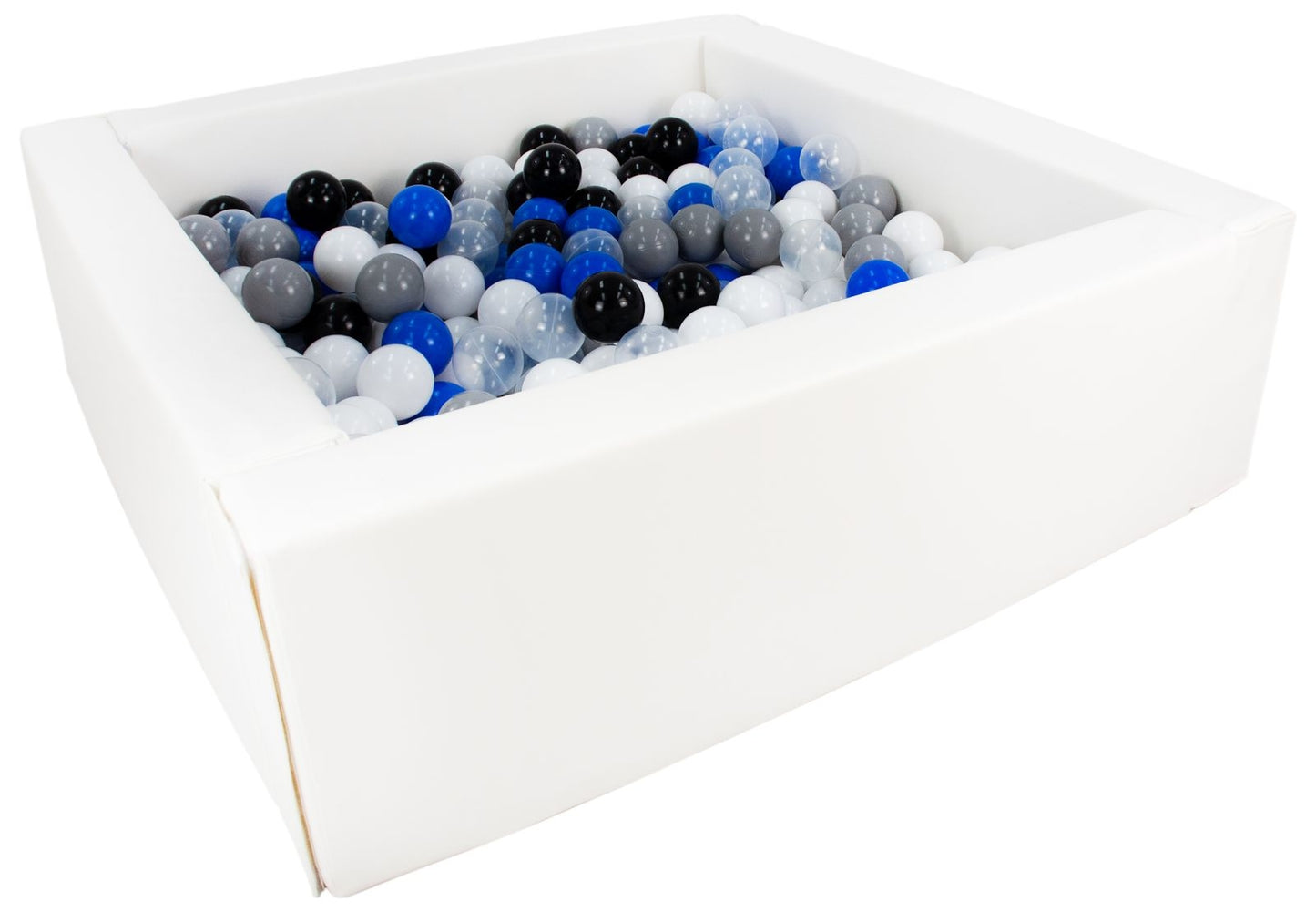 Square Ball Pit in Eco Leather with 200 balls - White