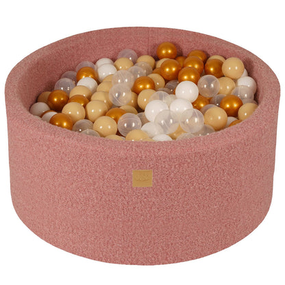 Premium MeowBaby Pink Round Boucle 40cm Ball Pit with 300 balls