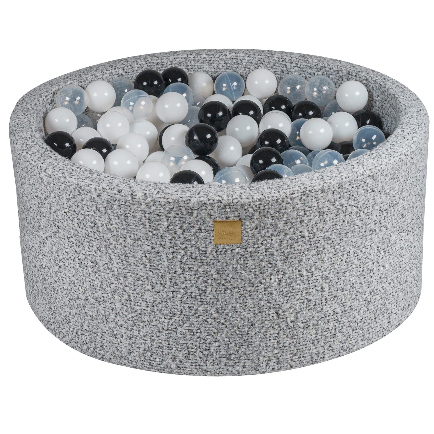 Premium MeowBaby Marled Grey Round Boucle 40cm Ball Pit with 300 balls