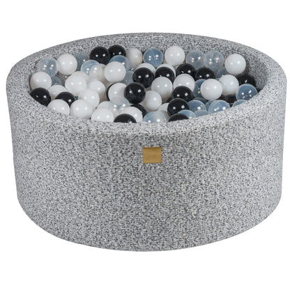 Premium MeowBaby White Round Boucle 40cm Ball Pit with 300 balls