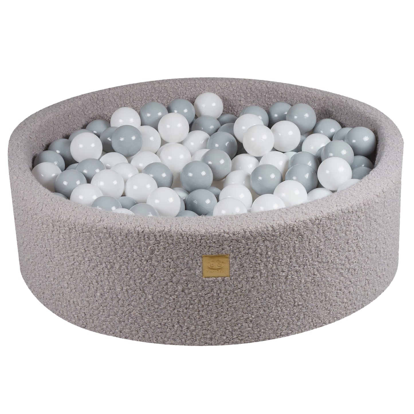 Premium MeowBaby Grey Round Boucle 30cm Ball Pit with 200 balls