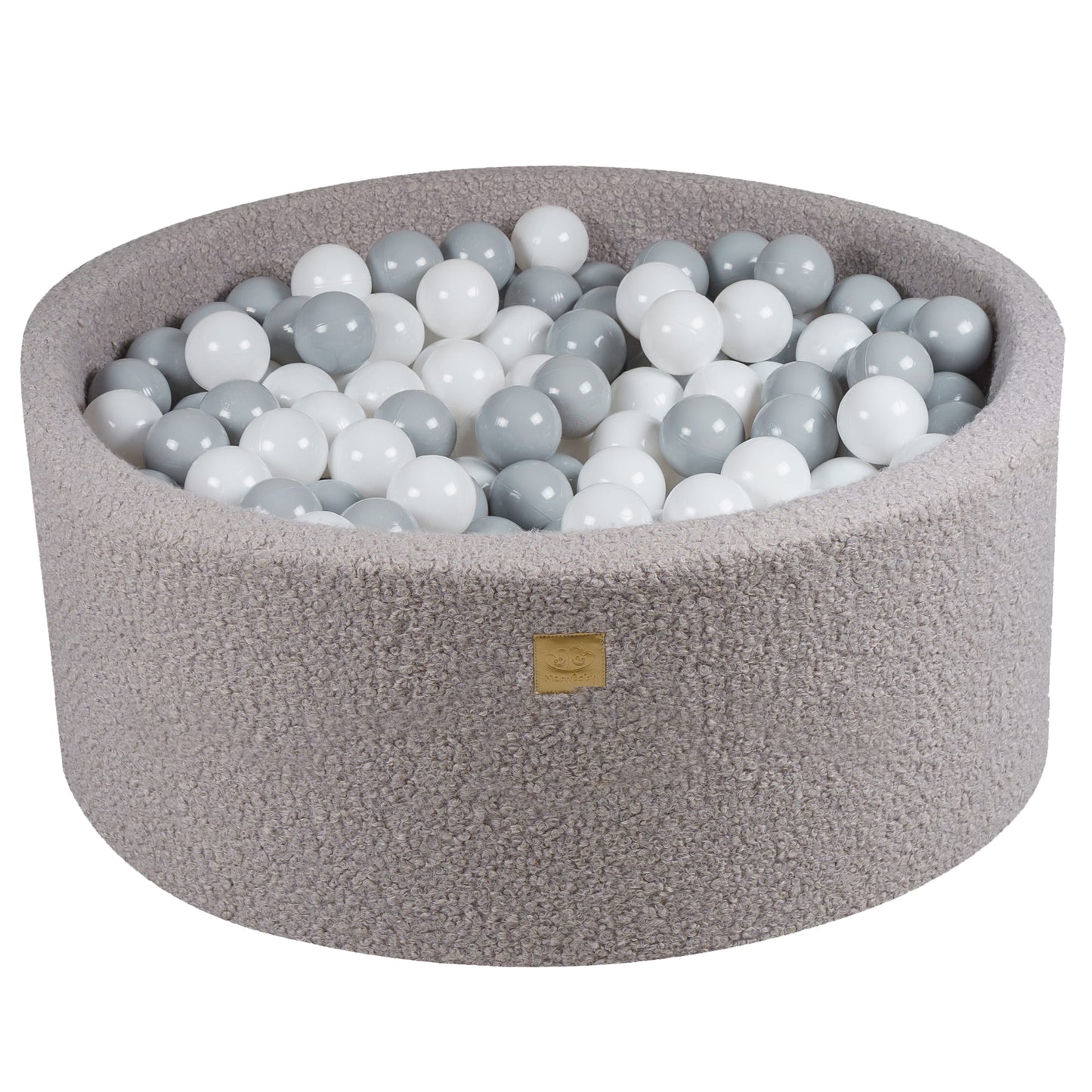 Premium MeowBaby Grey Round Boucle 40cm Ball Pit with 300 balls