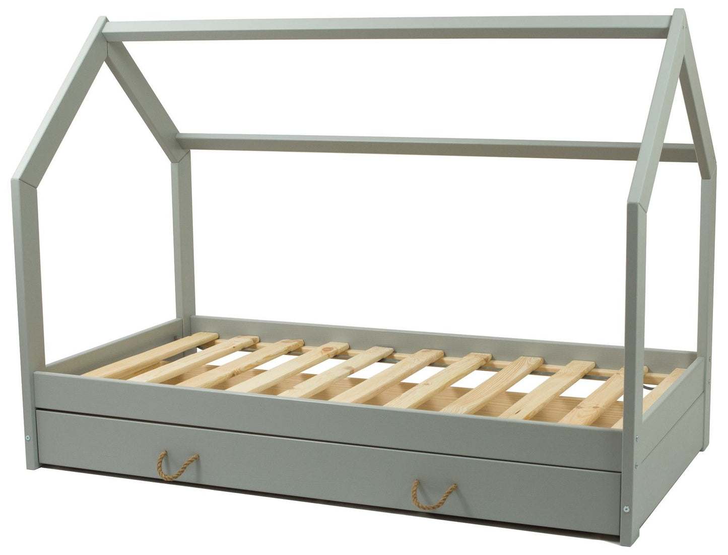 Toddler Wooden House Bed with Drawers