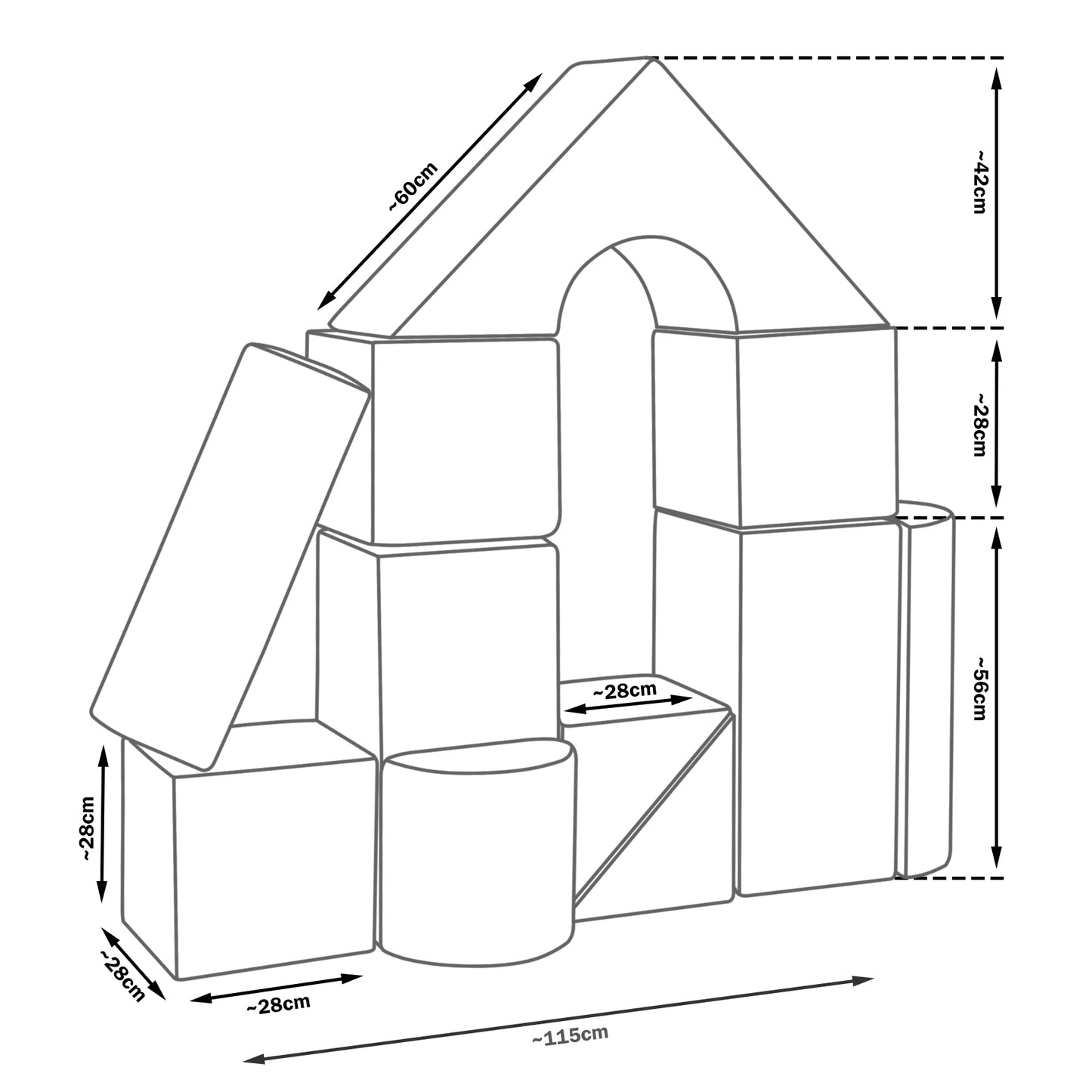 Castle Blocks 11 Pieces - White