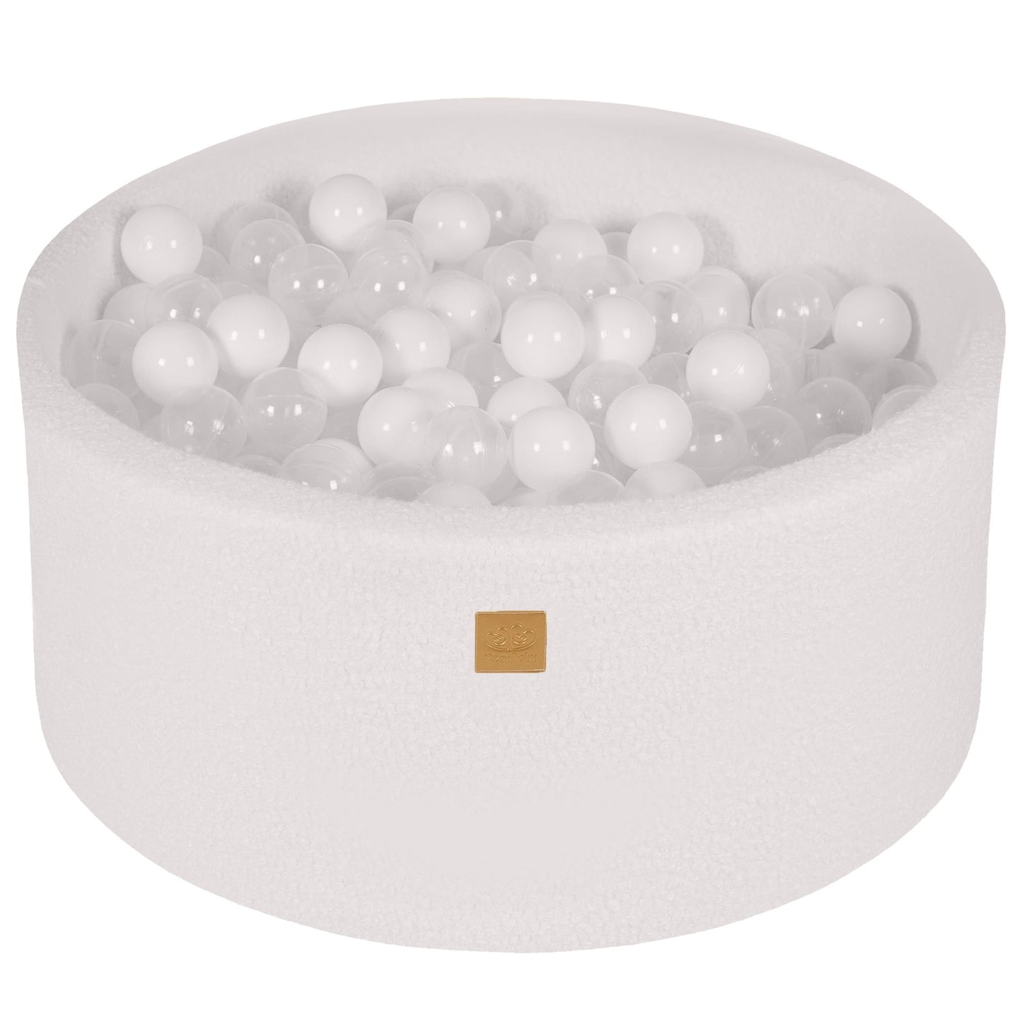 Premium MeowBaby White Round Boucle 40cm Ball Pit with 300 balls