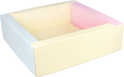 Square Ball Pit in Eco Leather with 200 balls - Pastel